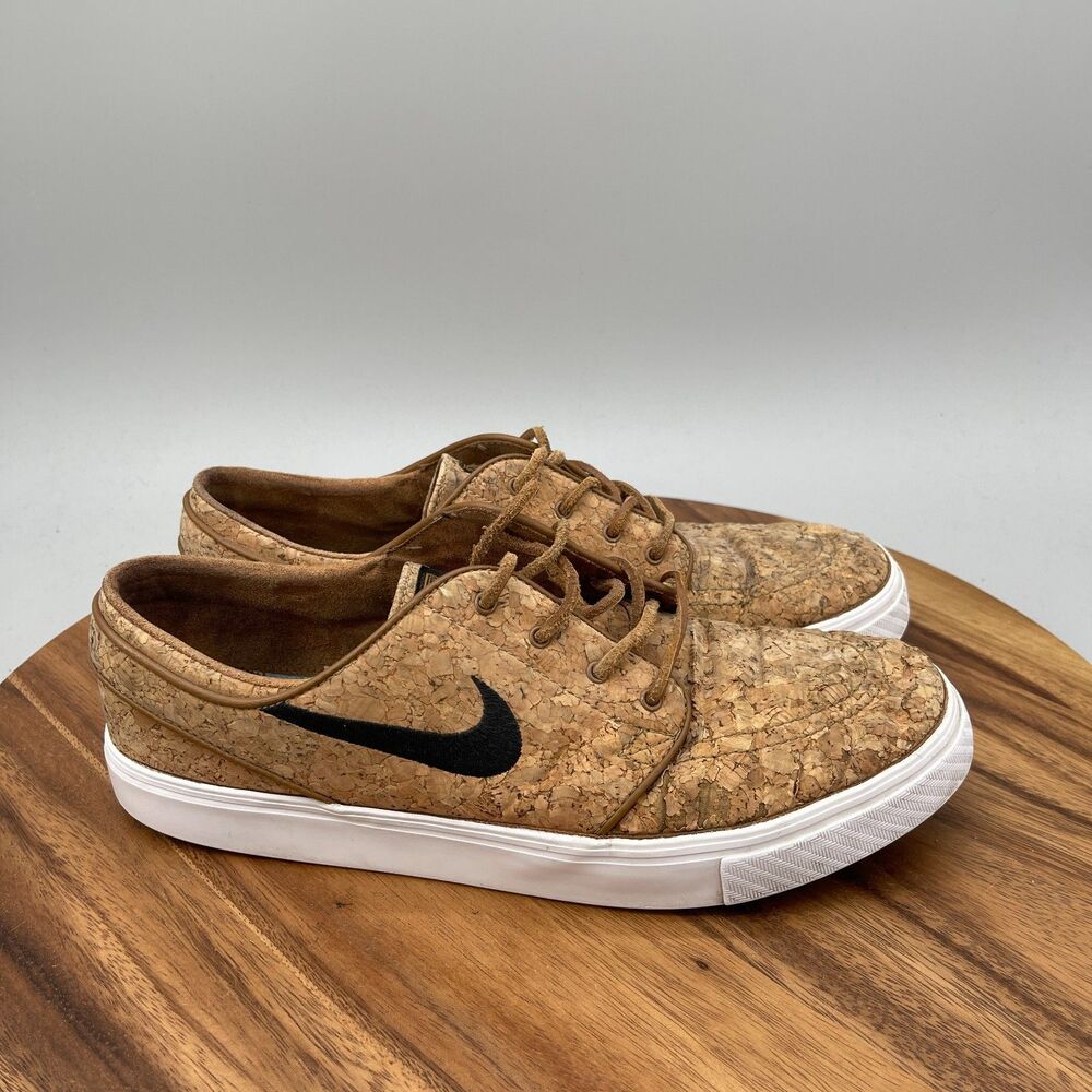 Nike Stefan Janoski Cork Skateboard Shoes Mens Size 9.5 Brown Casual Sneakers
